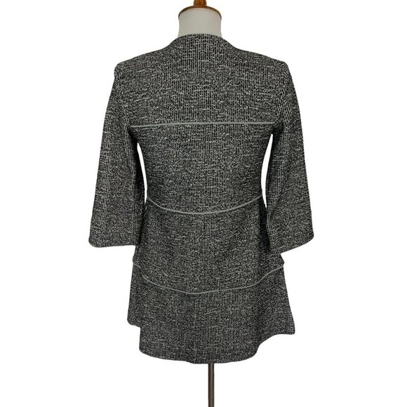 Cabi The Times Jacket XXS Tweed Hook Eye Closure Black White Career Classic - Picture 4 of 6